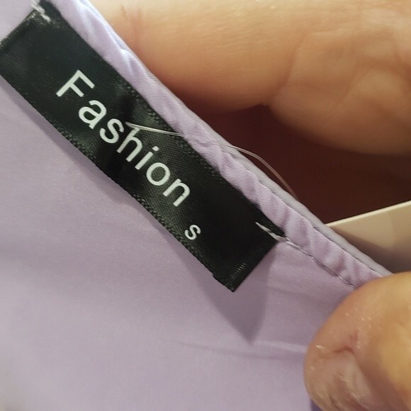 satin like mauve one shoulder mini dress size small NWT - Picture 4 of 4